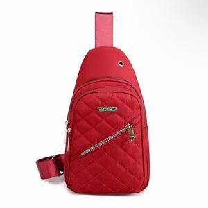 Elegant Red Quilted Women's Sling Bag